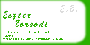 eszter borsodi business card